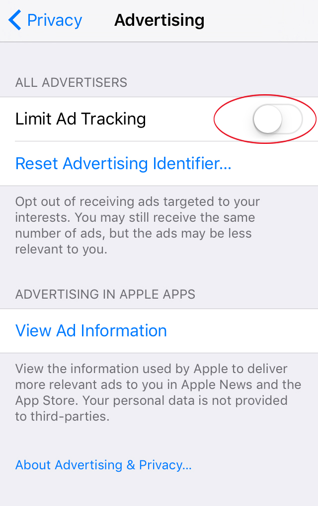 advertising setting