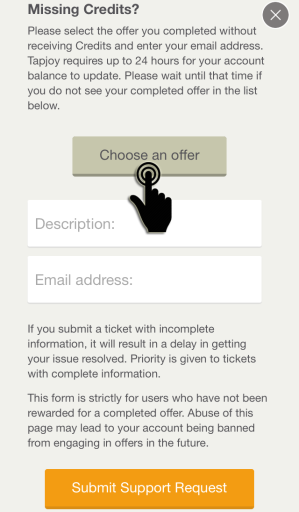 tapjoy choose offer